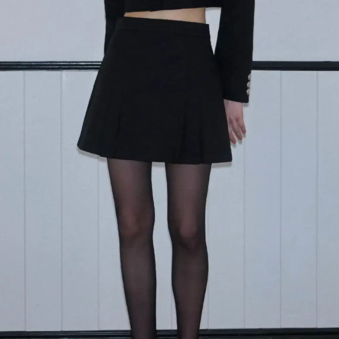 로제프란츠 Formal Pleats Mini Skirt [Black]