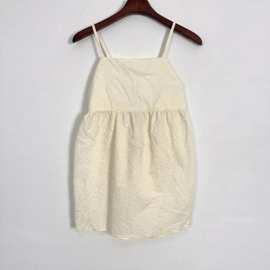 Vintage Crinkled Ivory Slip Dress