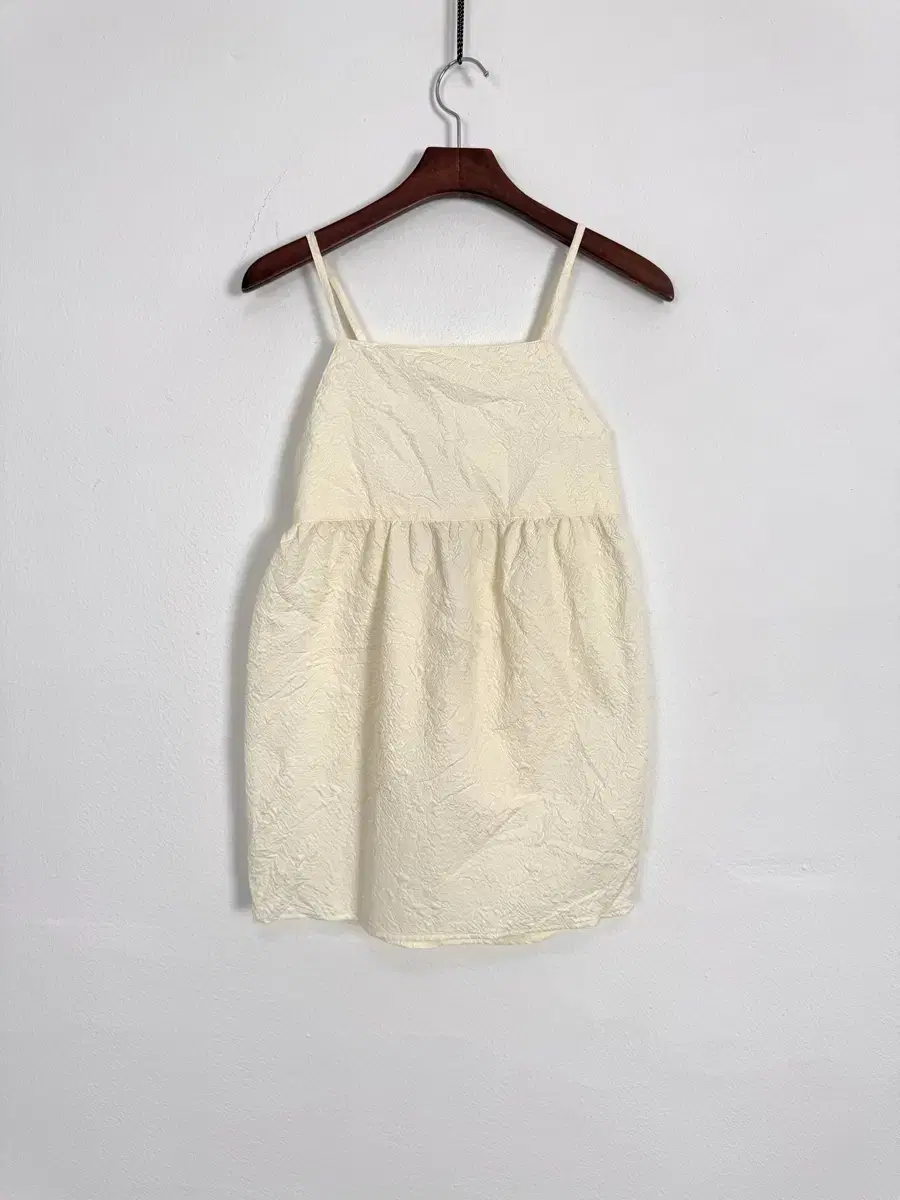 Vintage Crinkled Ivory Slip Dress