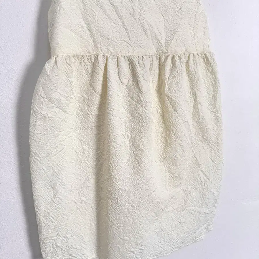 Vintage Crinkled Ivory Slip Dress