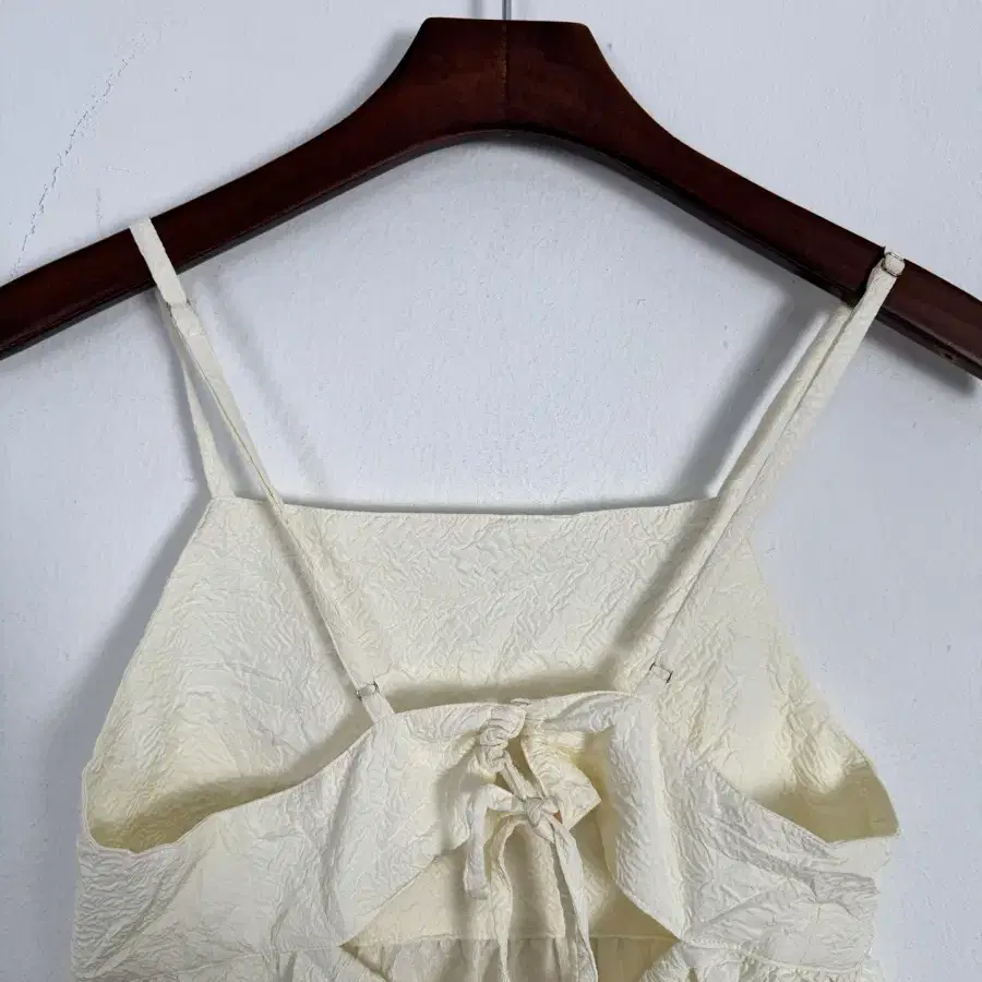 Vintage Crinkled Ivory Slip Dress