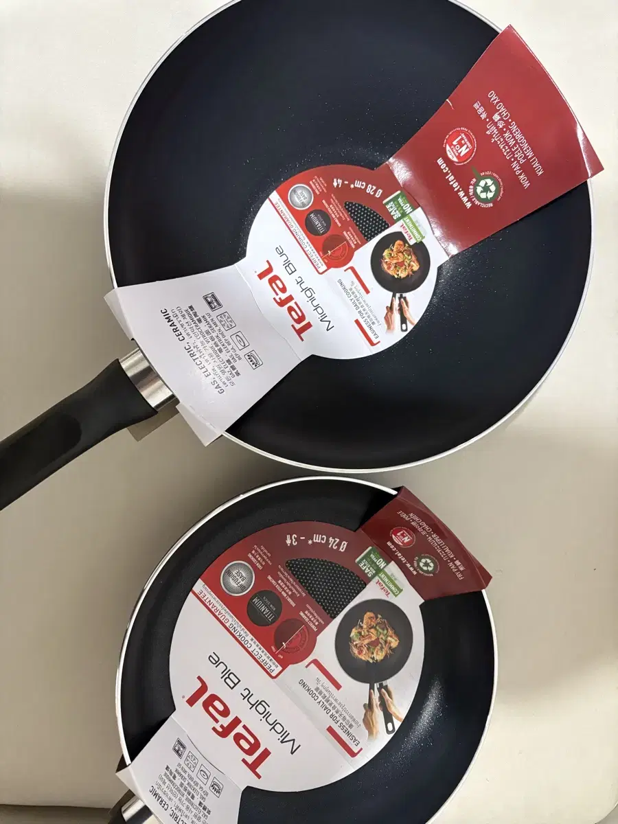 TEFAL 팬&냄비 PTFE 24cm + 28cm 미드나잇블루