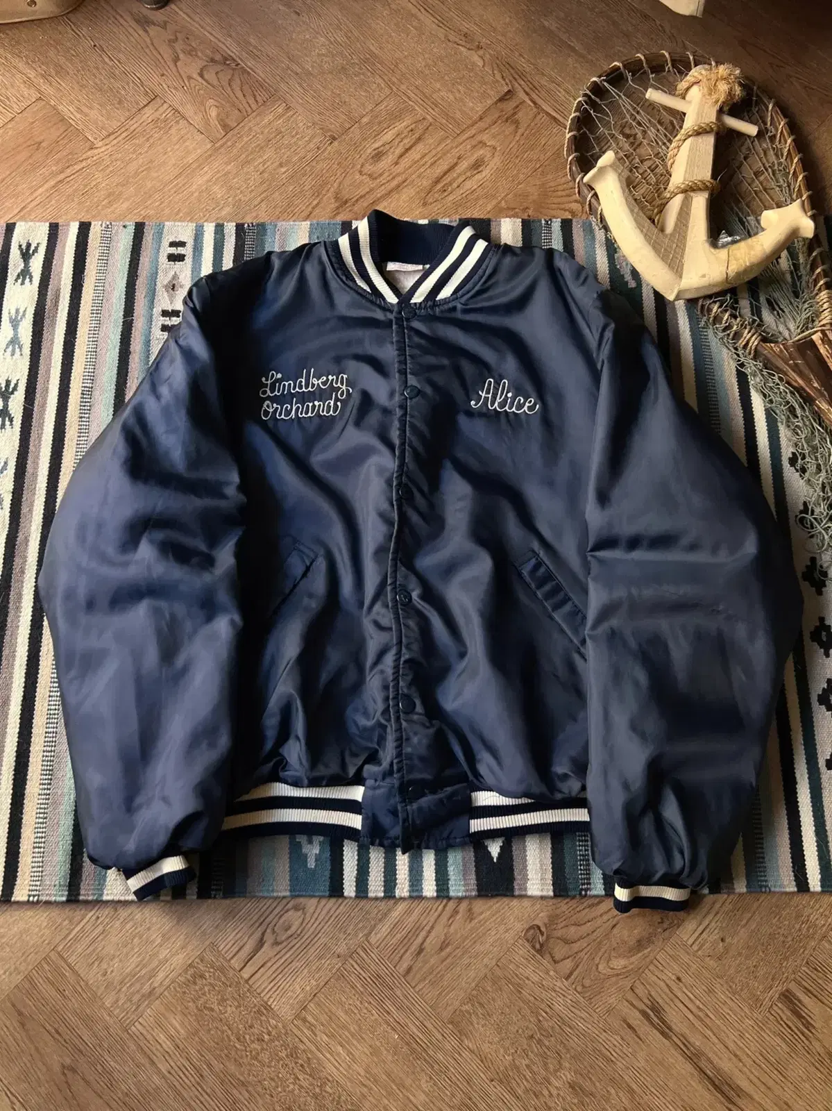 [L]90's Made in USA 체인 스티치 쉐르파 바시티 자켓