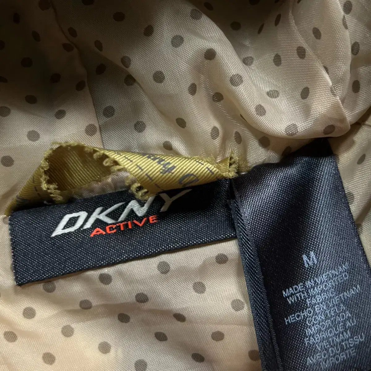 DKNY 크롭 퍼 후드 점퍼 자켓