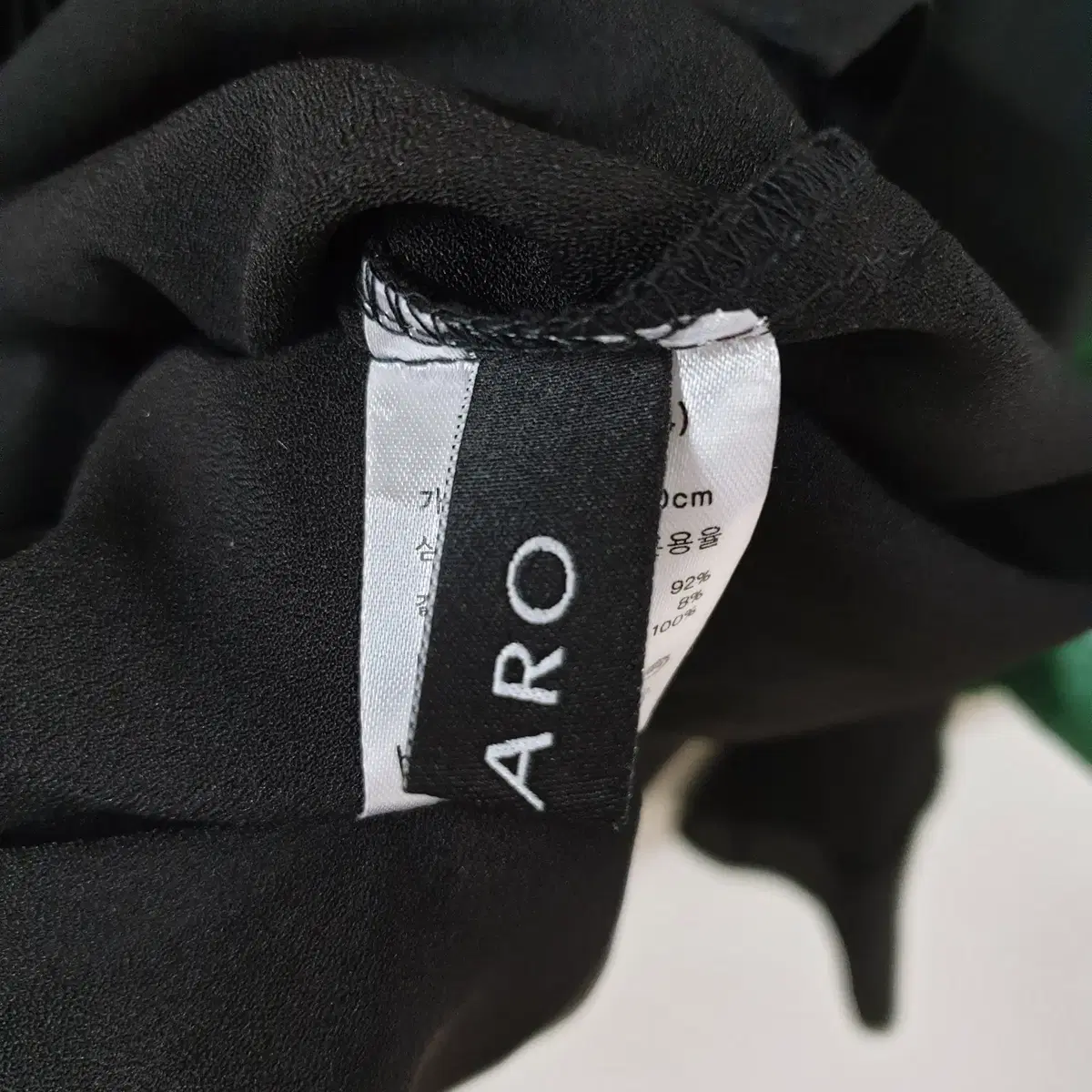 AZZARO 플리츠주름 넥리본 블라우스 44 블랙