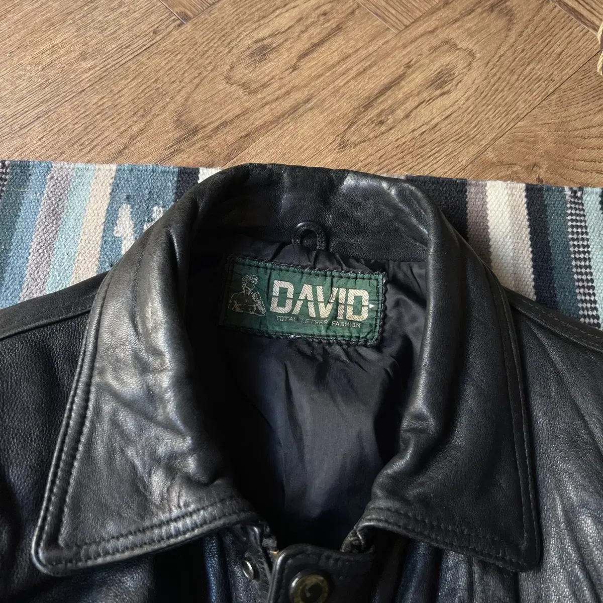 [L]90's DAVID USA 리얼레더 봄버 자켓