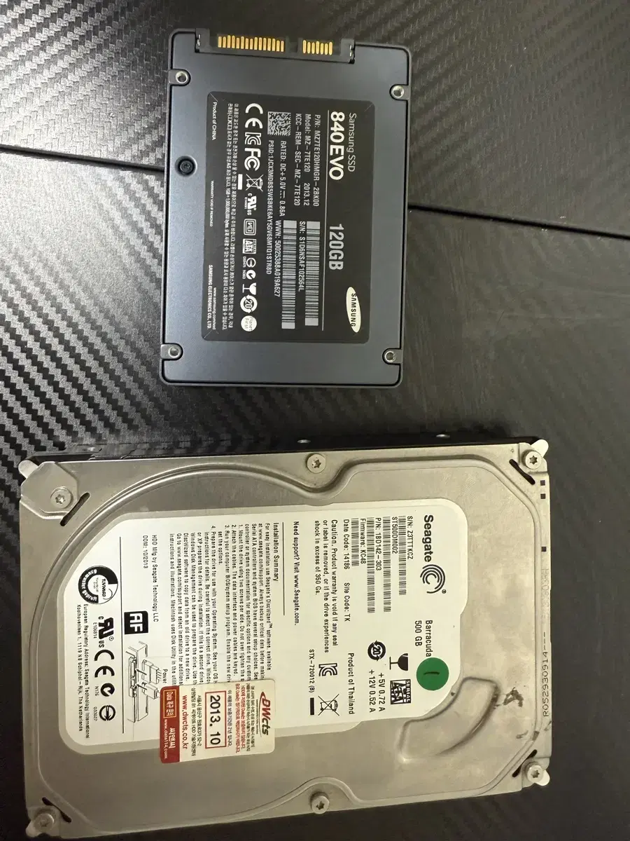 ssd 128gb hdd500gb 두개 만원이요