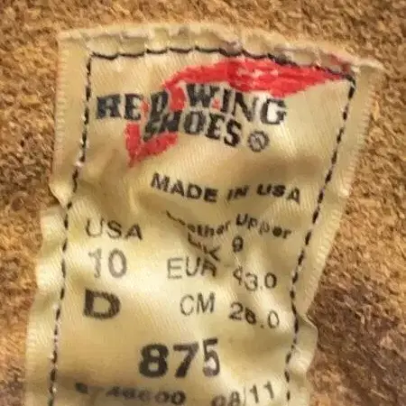 Red wing 레드윙 목토 875 US10 D (280)