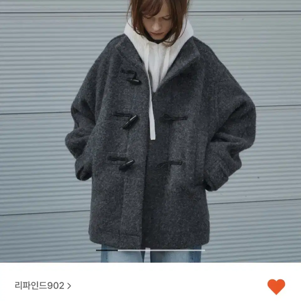 리파인드902 코트 Hairy Wool Duffle Half Coat