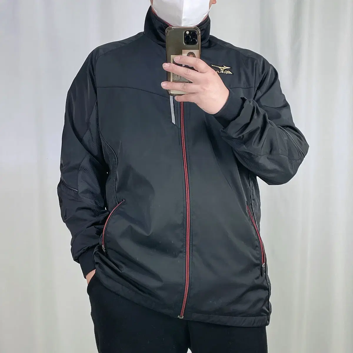 미즈노 블랙 바람막이 자켓 2XL .250123