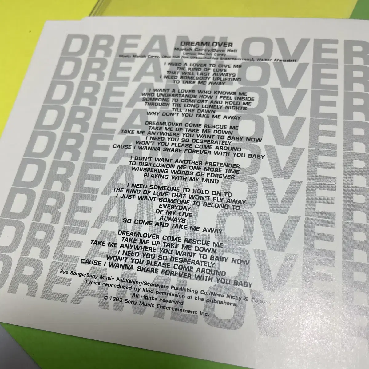 [중고음반/CD] 머라이어캐리 싱글 DREAMLOVER