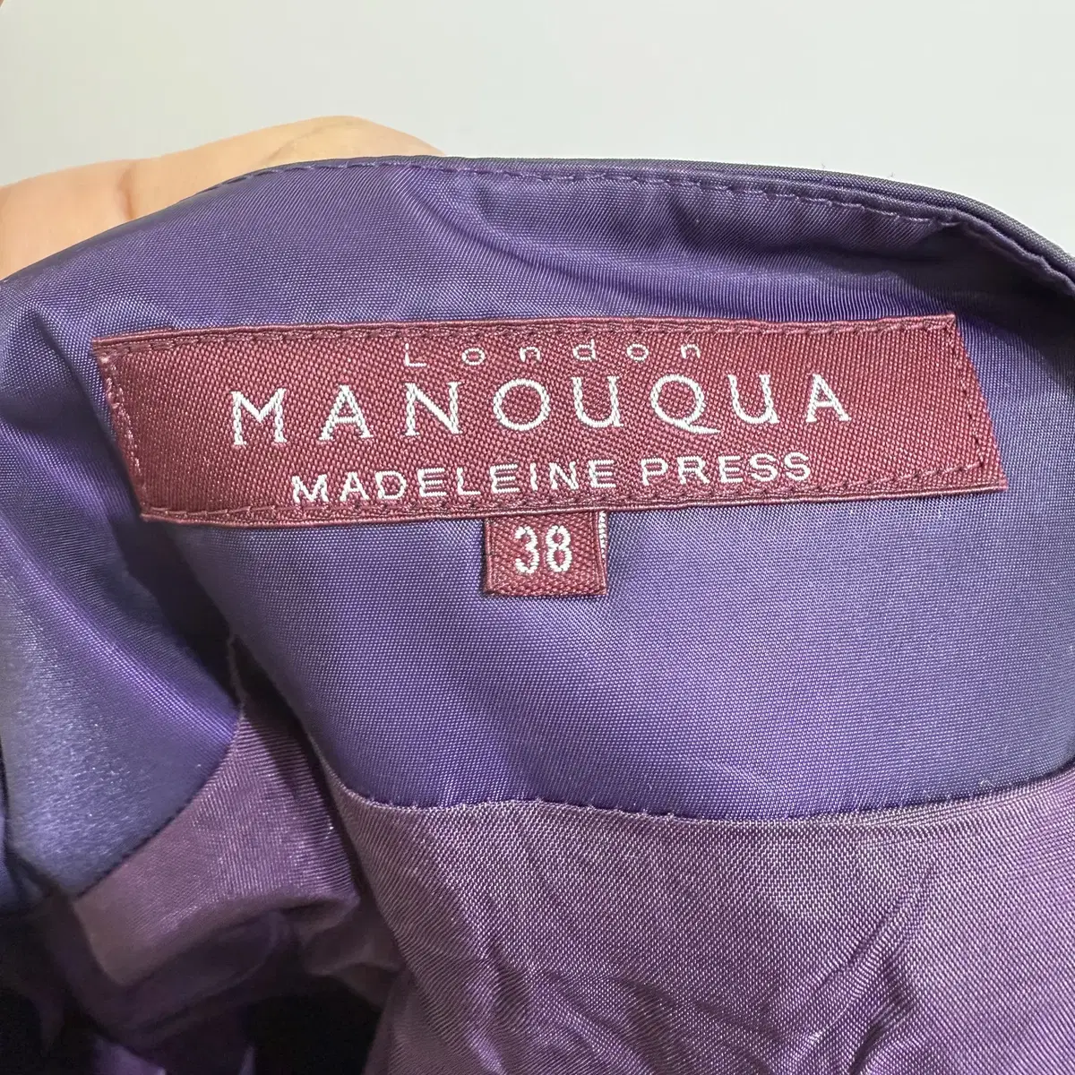 MANOUQUA 퍼플 플리츠스커트 (Made in Japan)