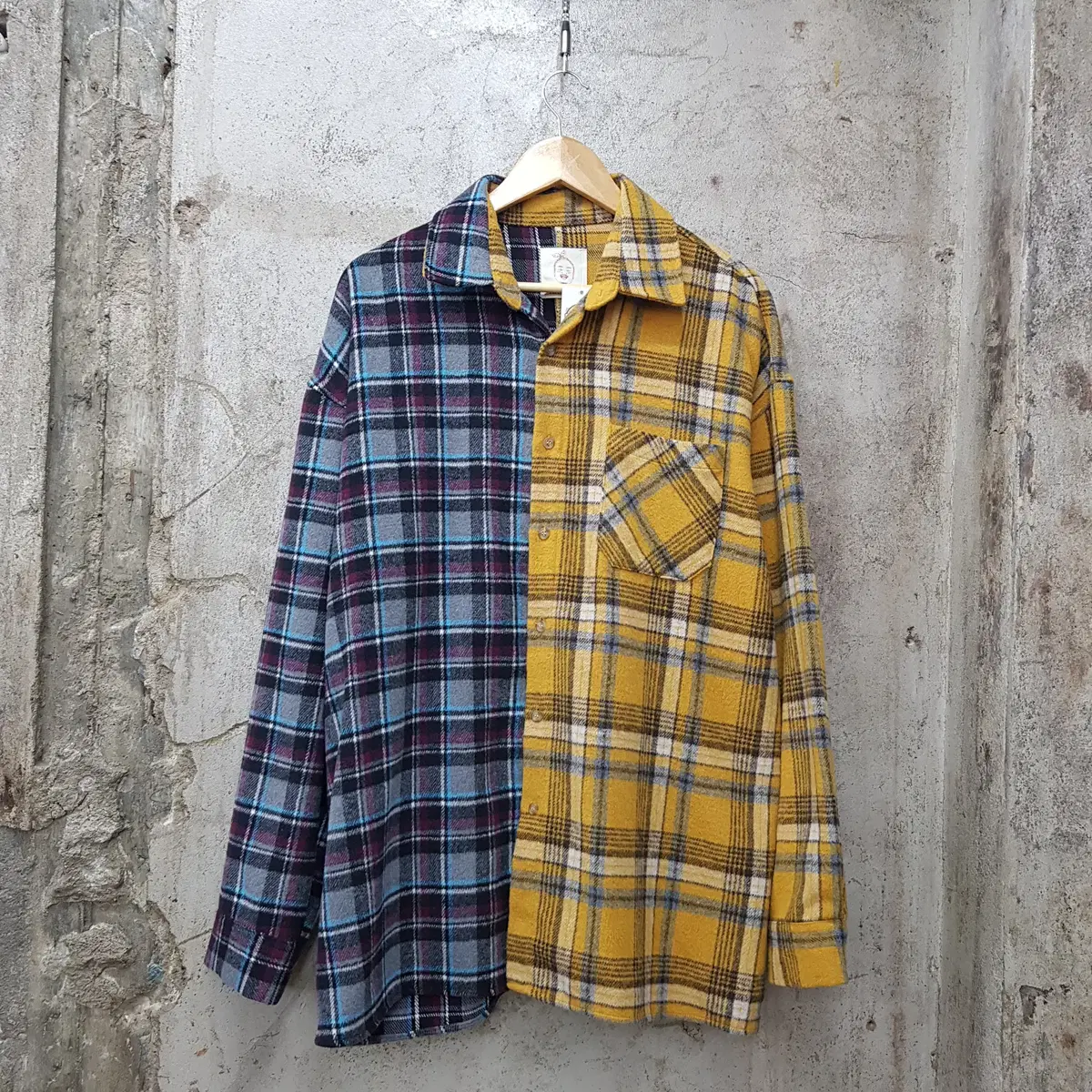 KKU KKU Two-tone Check Shirt F