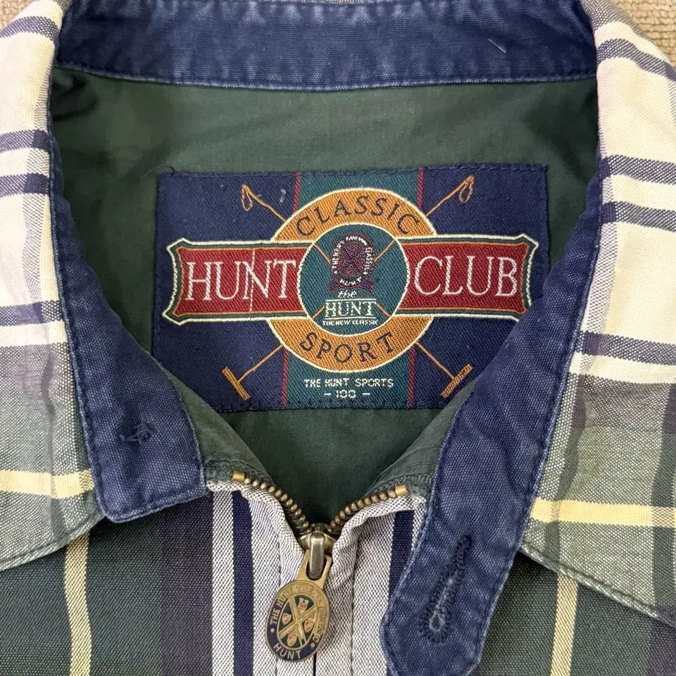 HUNT CLUB 90s 오버사이즈 체크 바라쿠타 블루종