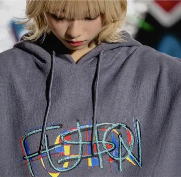 바운디바운디 투어 굿즈 FUSION 새상품 데님 후드티 M 사이즈 그레이