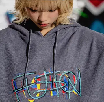 바운디바운디 투어 굿즈 FUSION 새상품 데님 후드티 M 사이즈 그레이