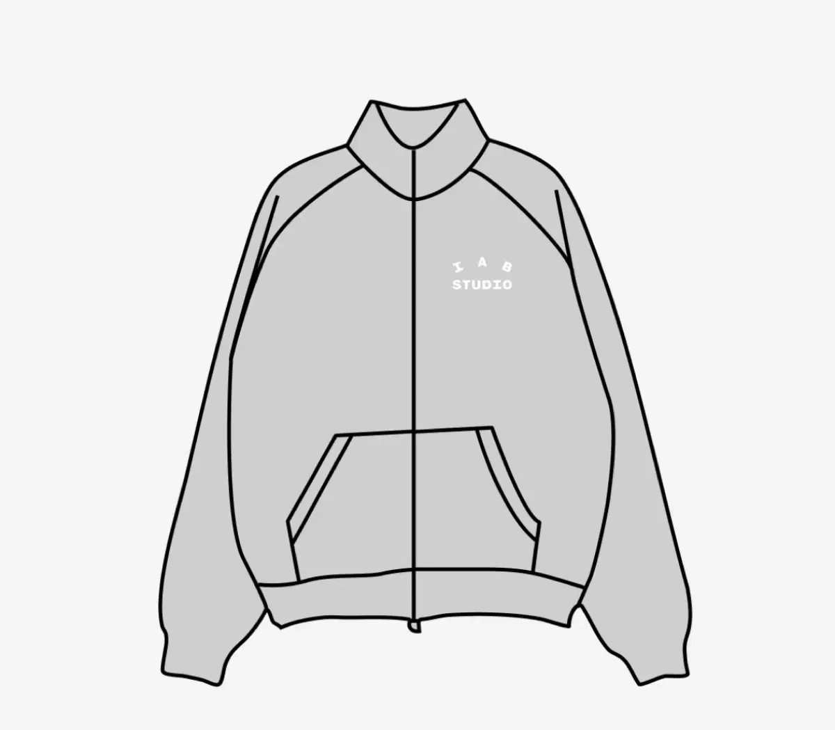 IAB Studio 2Way Full Zip-Up Gray White