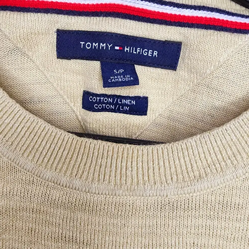 Tommy hilfiger 타미힐피거 린넨코튼 로고자수 니트