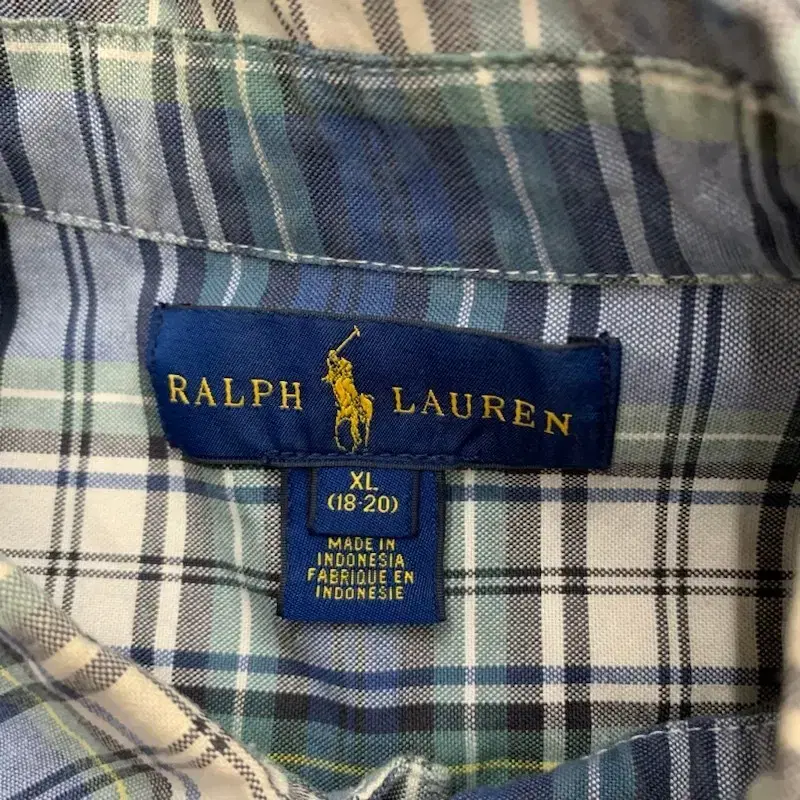 XL (18-20) RALPH LAUREN 폴로 체크 셔츠 A00702