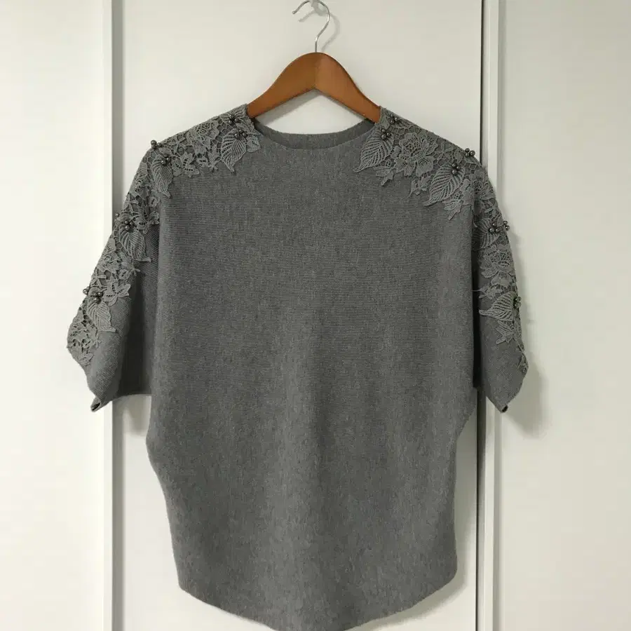 vintage grey lace knit