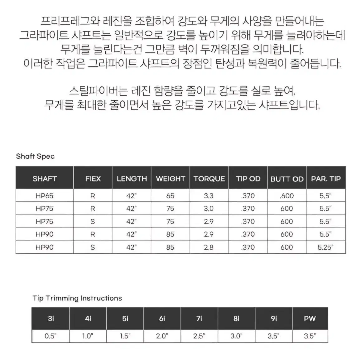 에어로테크 스틸파이버 Premiere 시리즈 샤프트 판매합니다.