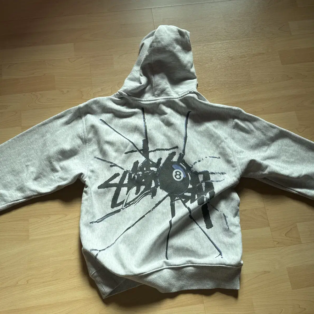 L ) 스투시 쉐터드 후드집업 애쉬 헤더 stussy