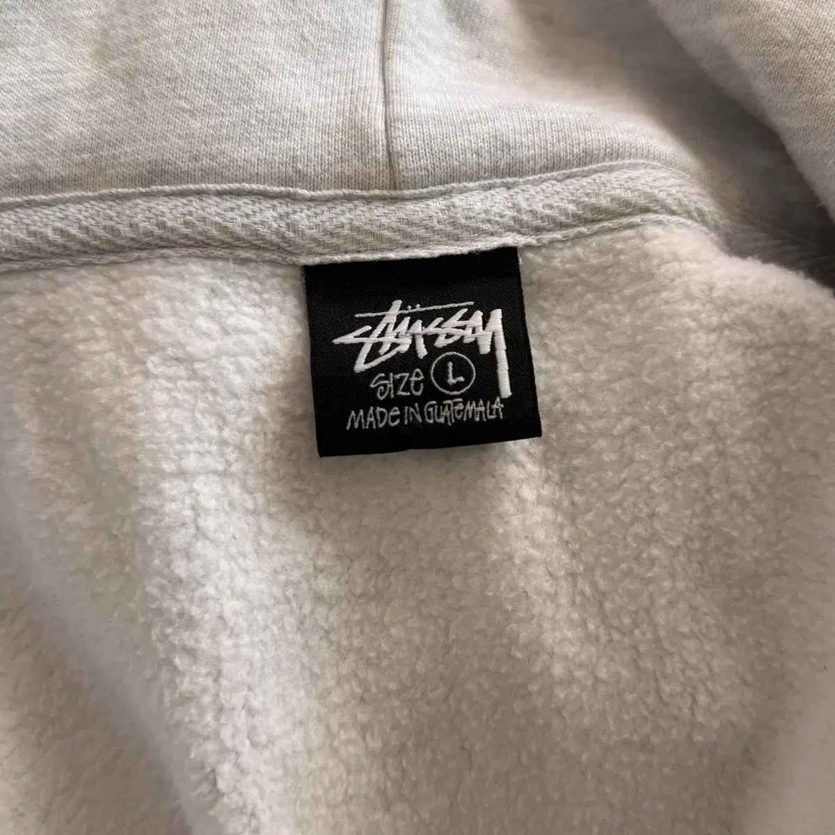 L ) 스투시 쉐터드 후드집업 애쉬 헤더 stussy