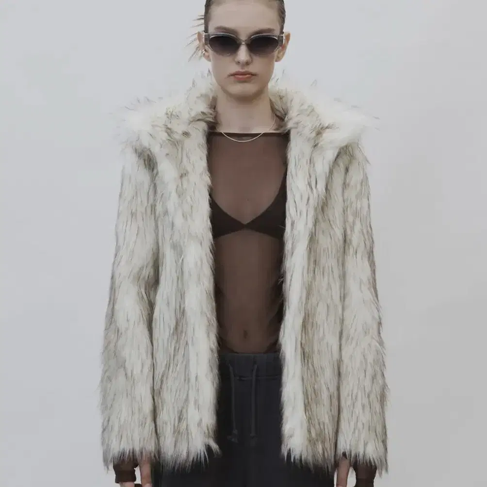 커렌트 HEAVY MIX FUR JACKET