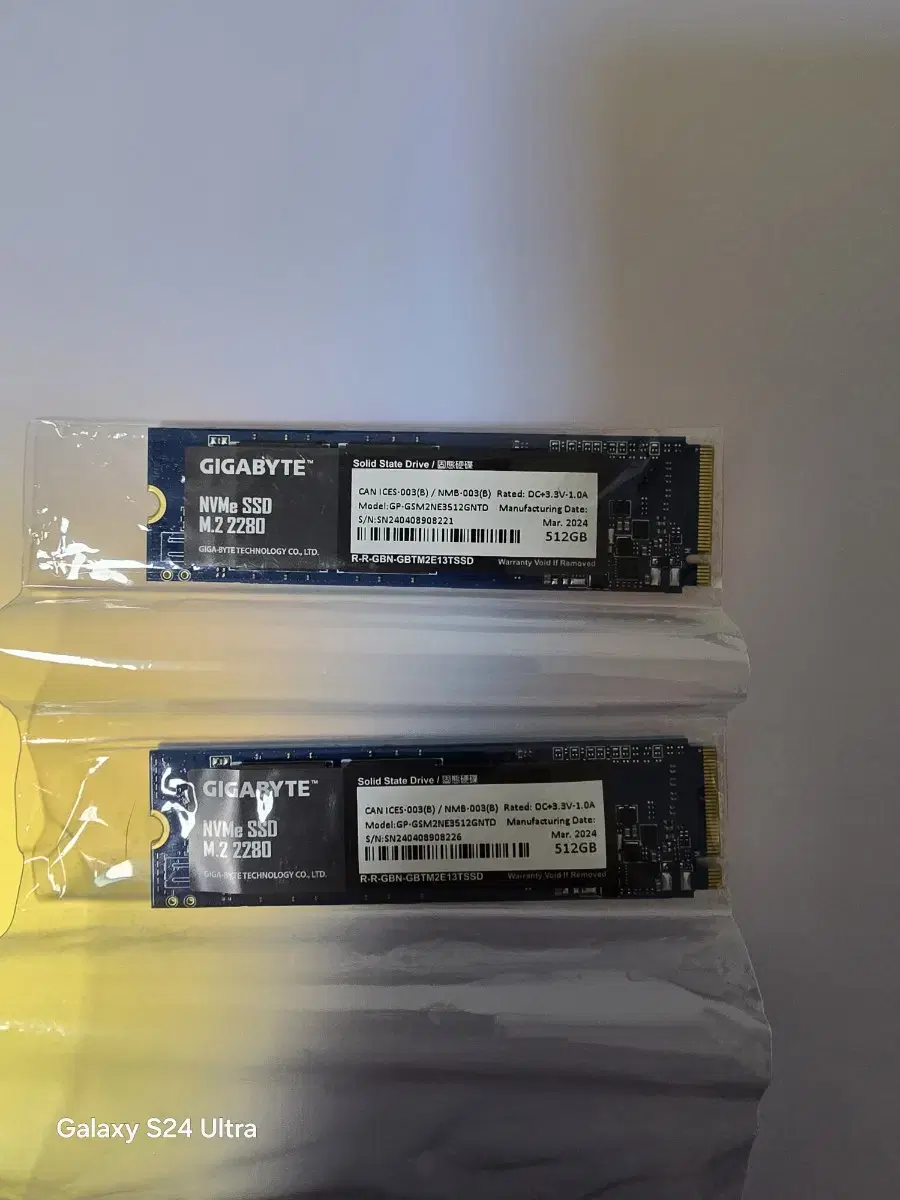 기가바이트  NVMe m.2 SSD 512GB 미사용 새것