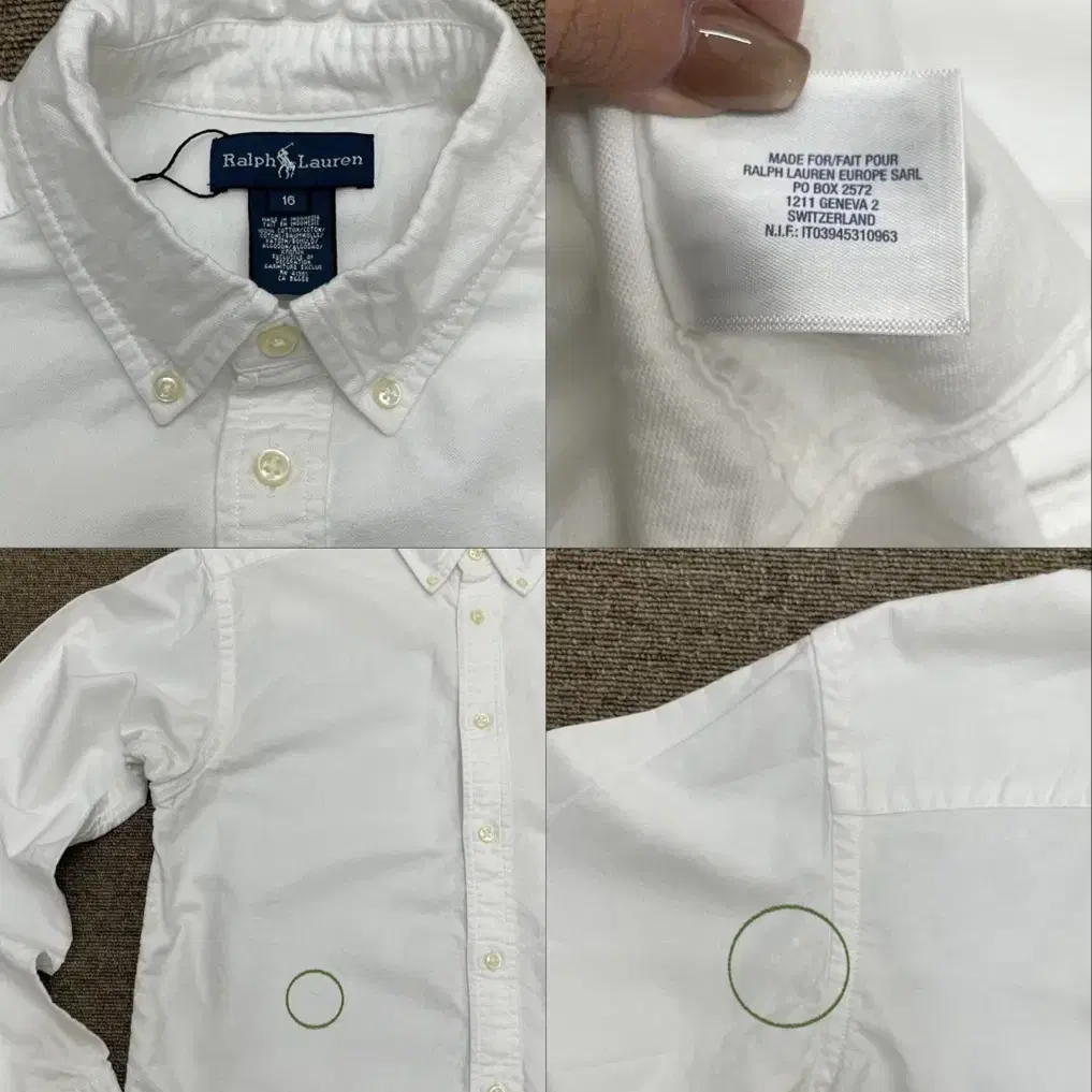 (size 16) POLO 폴로 랄프로렌 화이트 셔츠