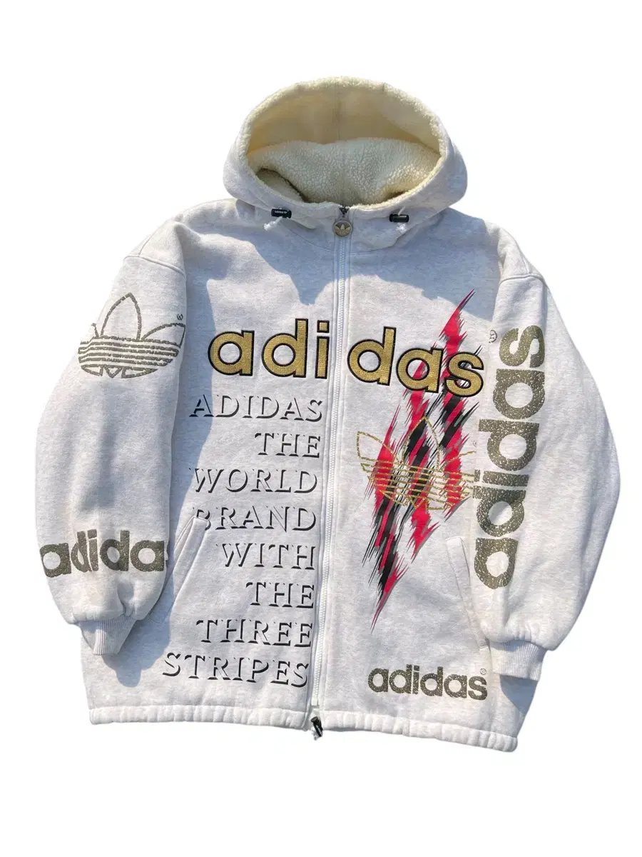 90s Adidas 아디다스 양털 후드집업