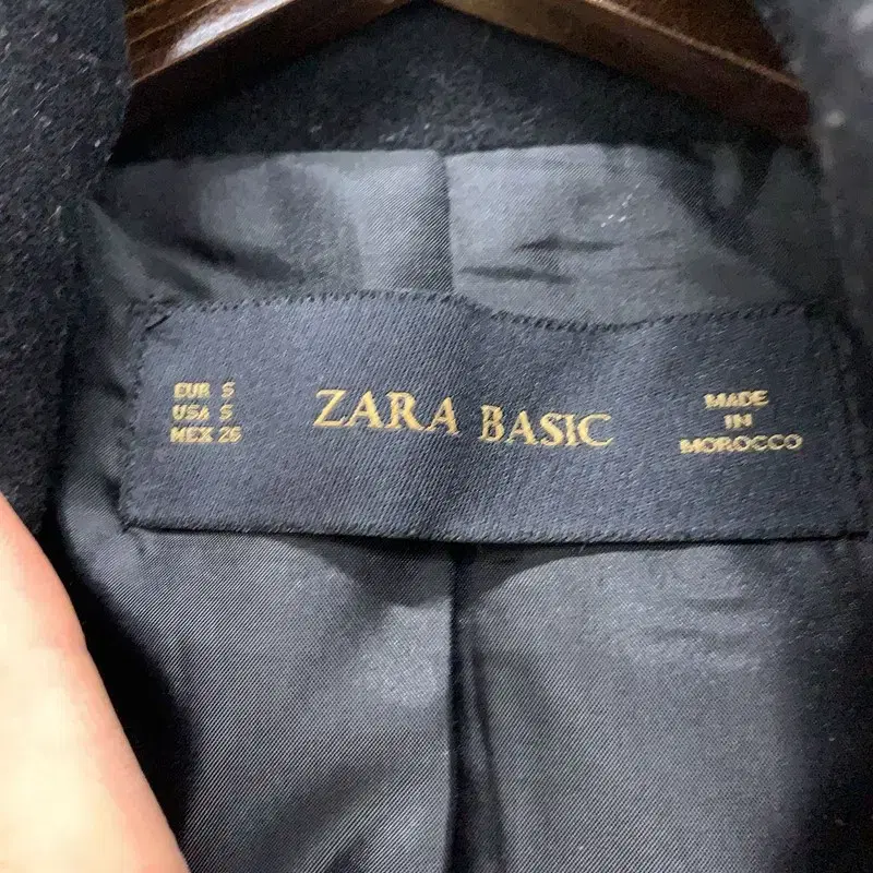 자라 ZARA 블랙 울 여자 롱코트 85 G02725