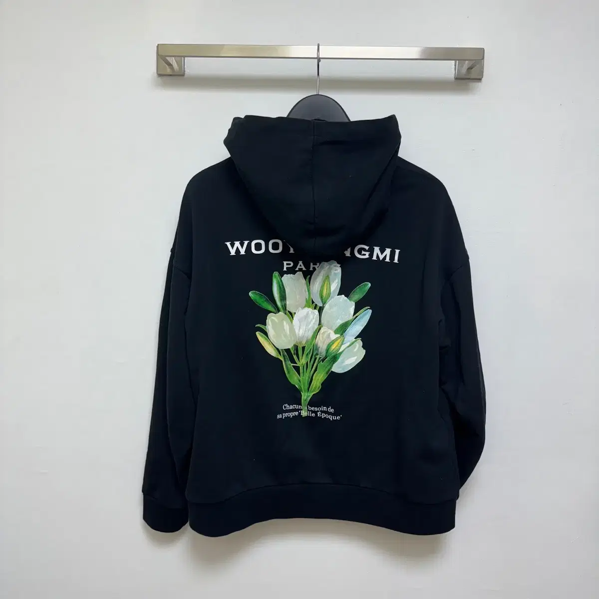 (52) Wooyoungmi Flower Hoodie Black