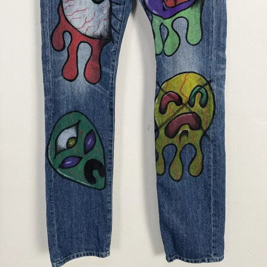 Vintage Back Number Graffiti Denim Pants