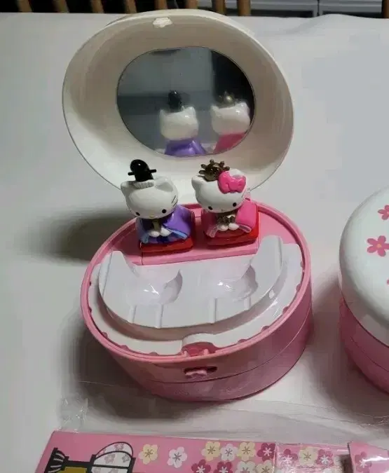 고전키티 헬로키티 도시락 피규어 희귀 2단 케이스 보관 스트랩