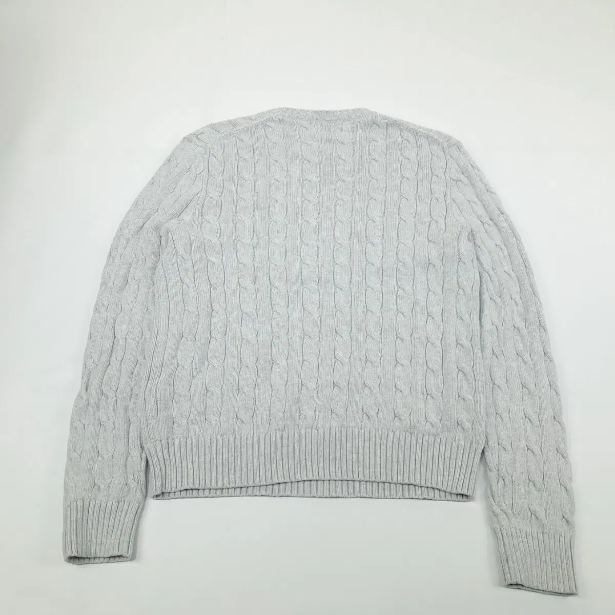 (CS948)M 폴로 꽈배기 아이스그레이 QR 케이블 니트 스웨터knit