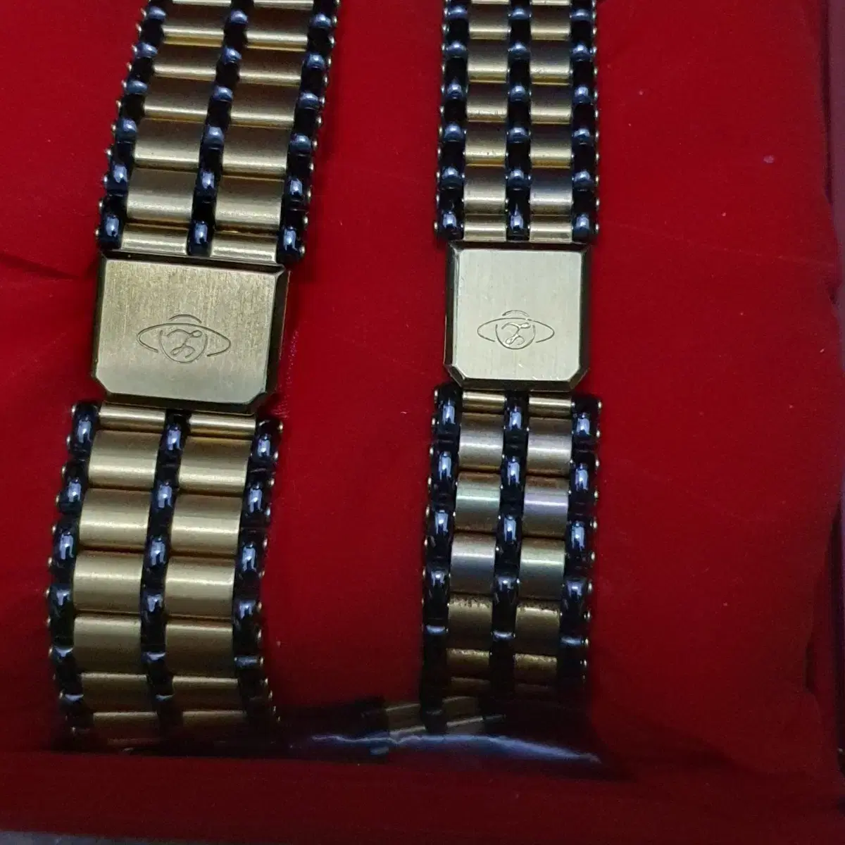 LANGS swiss 18k 금 용두 시계 남여 풀세트 다이아