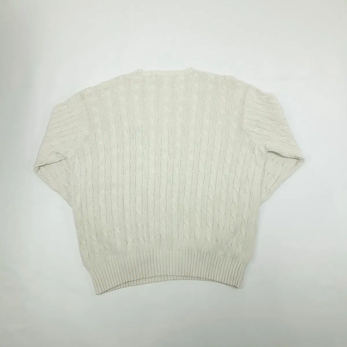 (CS953)L 폴로 골프 크림화이트 케이블 라운드 니트 스웨터knit