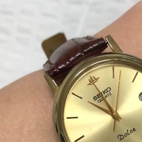 세이코 돌체 왕관 금장 쿼츠 시계 빈티지 seiko Dolce watch