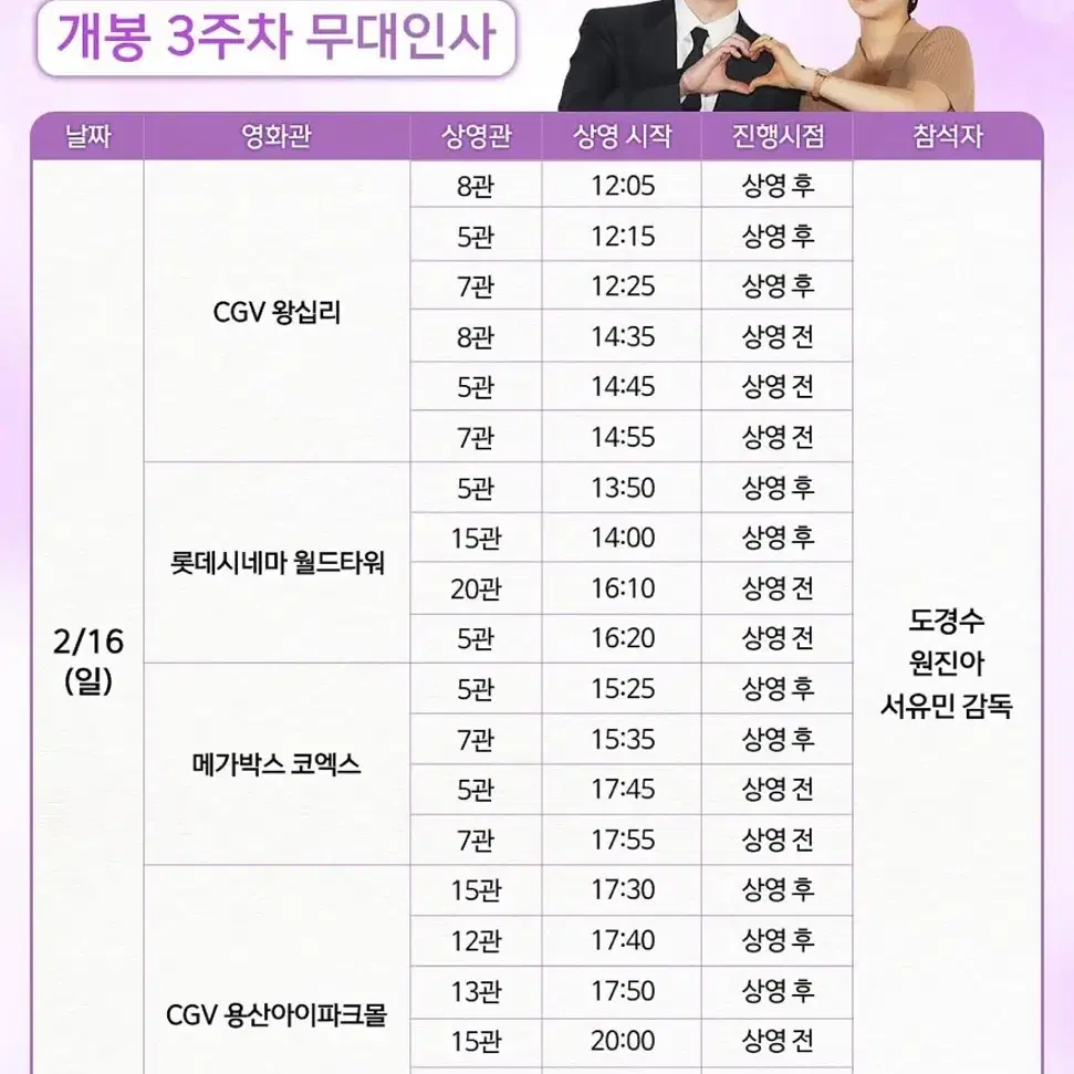 말할수없는비밀 무대인사 코엑스 C열 통로 연석