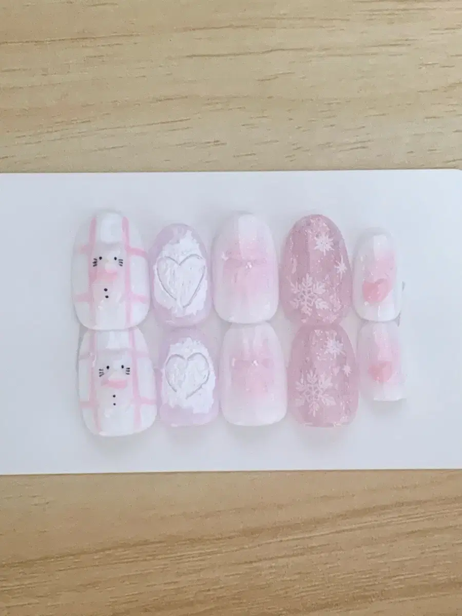 Homemade Pink Snowflake Winter Nail Tips Homemade Nail Tips