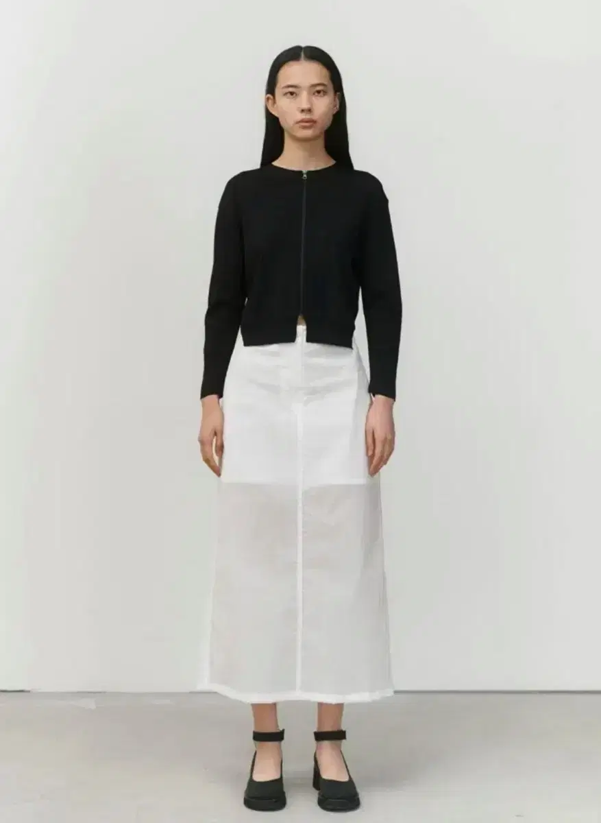 아모멘토 sheer long skirt