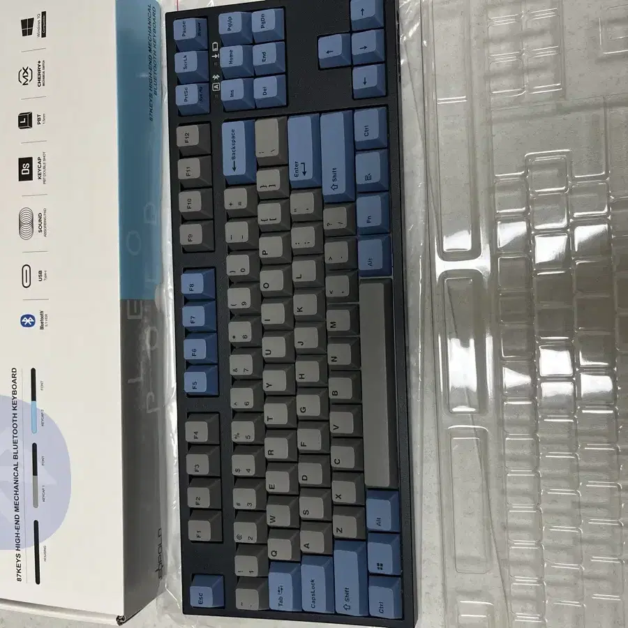 Leopold FC750RBT Gray Blue 저소음적축 영문자판