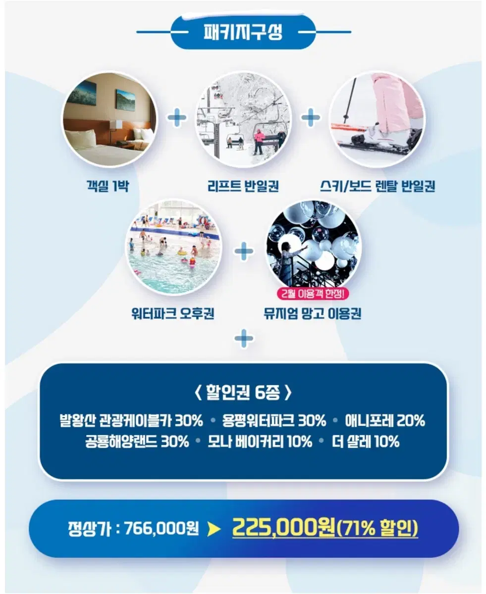 용평 스키장 할인권(2인)