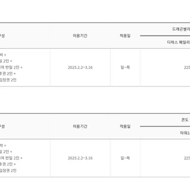 용평 스키장 할인권(2인)