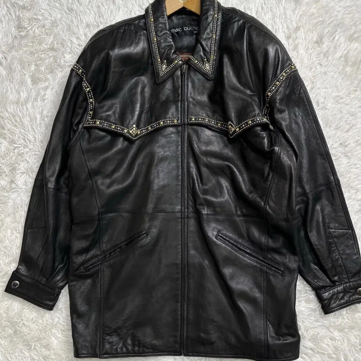 90s pelle pelle  leather coat 펠레펠레 가죽 자켓