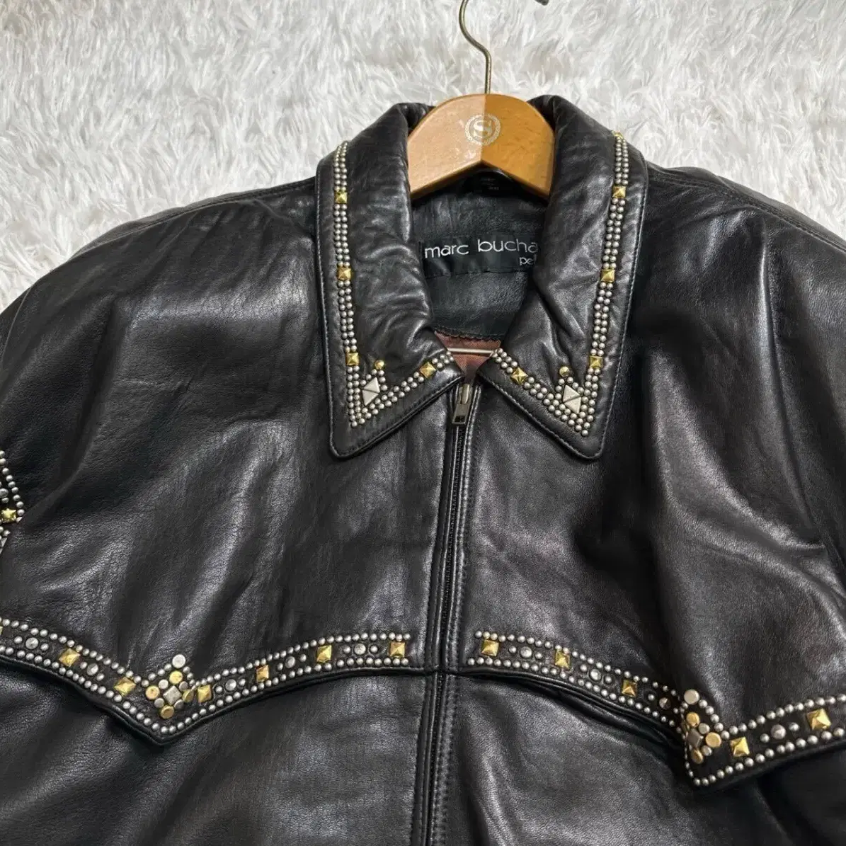 90s pelle pelle  leather coat 펠레펠레 가죽 자켓