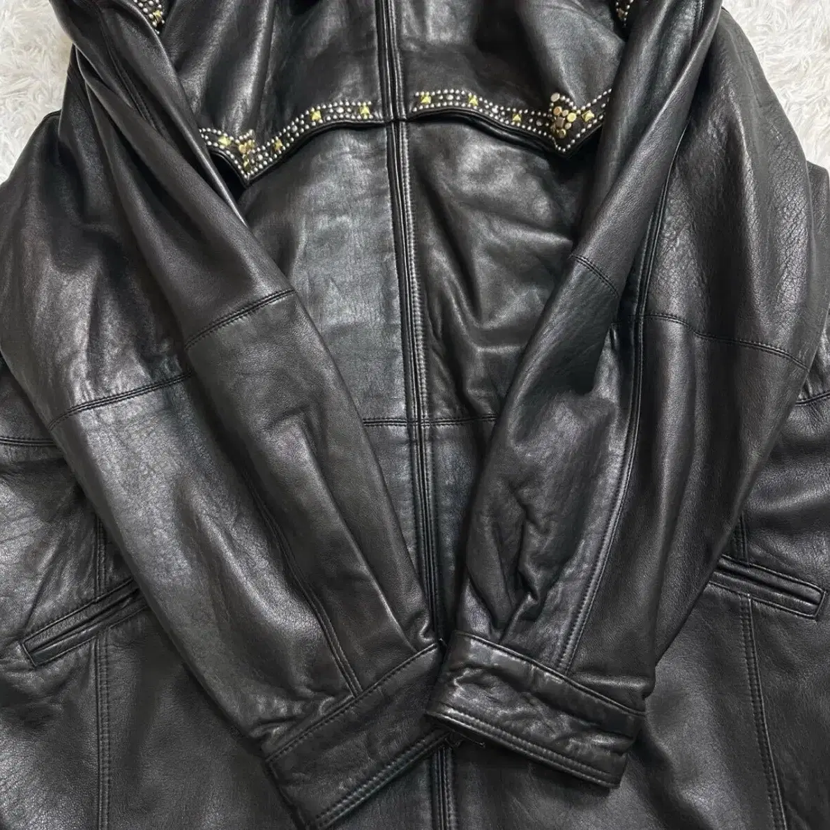 90s pelle pelle  leather coat 펠레펠레 가죽 자켓