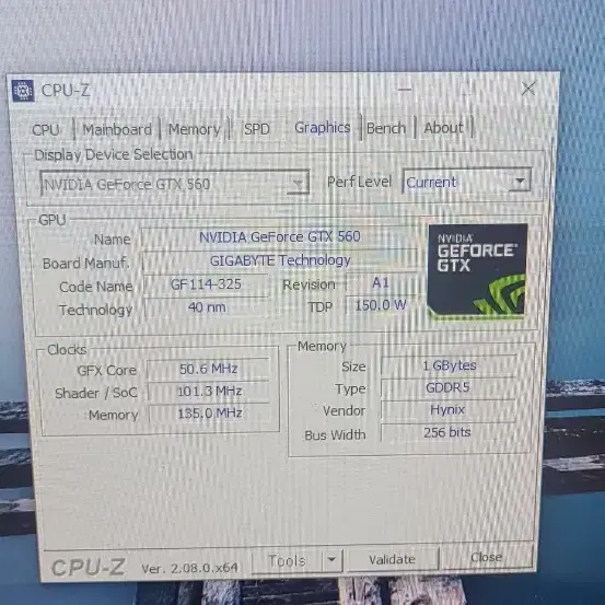 기가바이트GTX560  1G 윈드포스