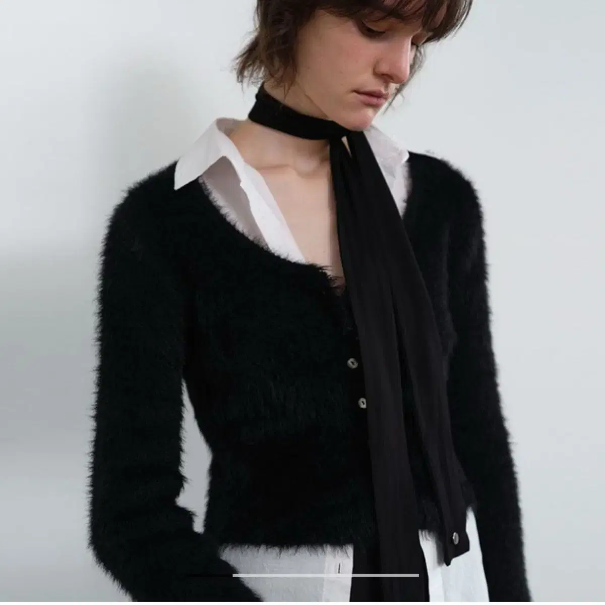 포허 natural fur cardigan